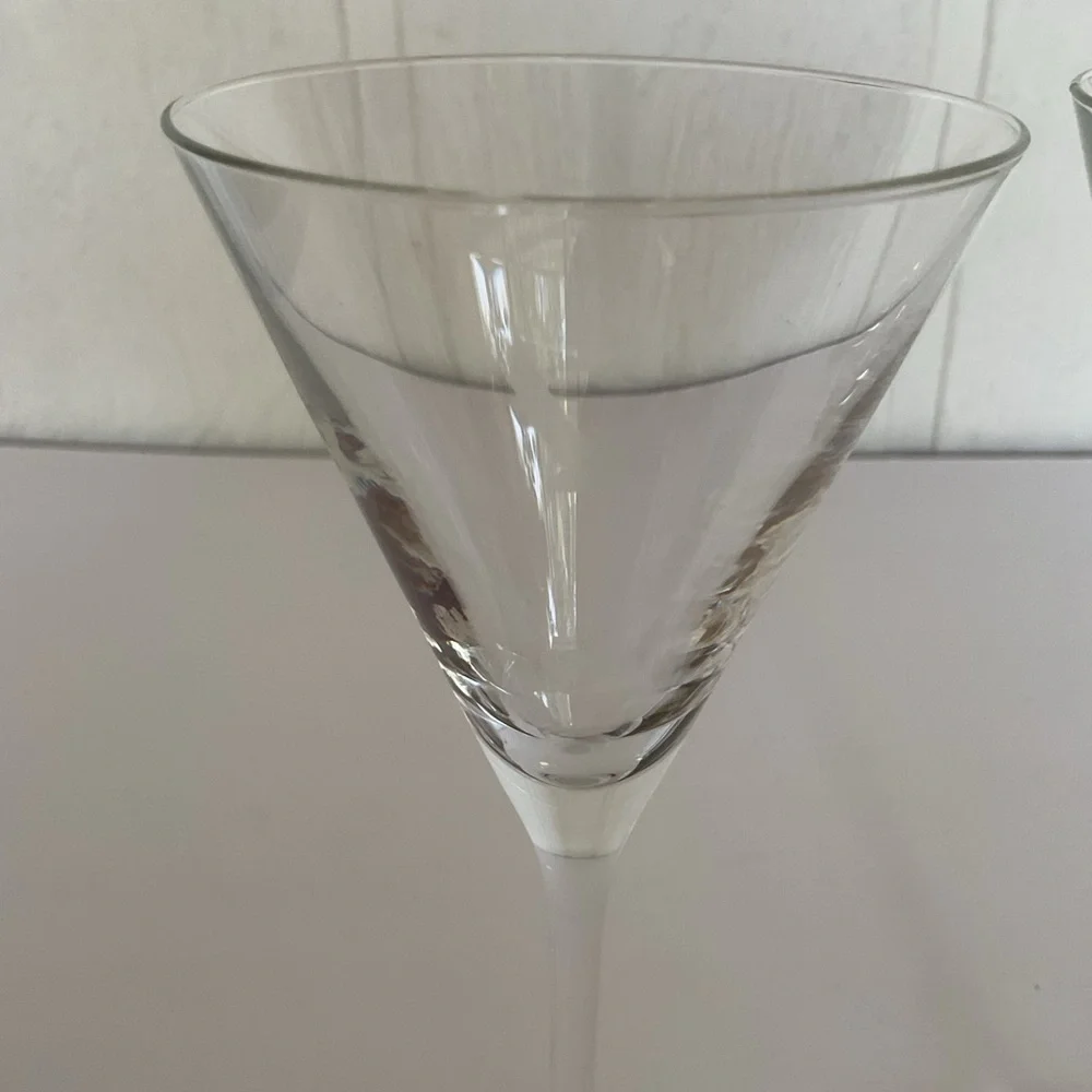 Pair of Authentic Grey Goose Etched Martini Glasses (Set of 2)